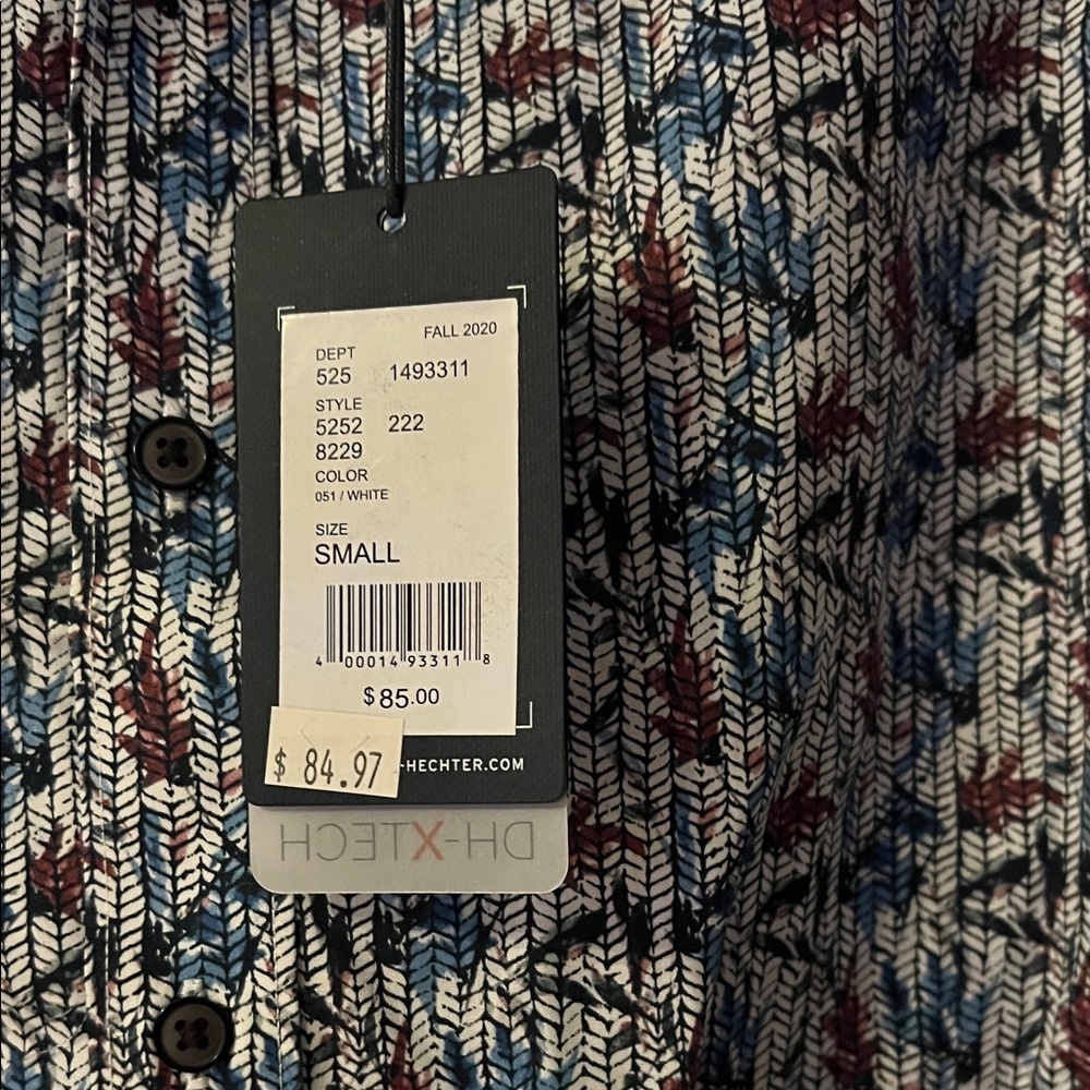Daniel Hechter Men's Blue and Black Patterned Shirt - Picture 3 of 5
